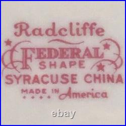 Syracuse China Radcliffe Federal Shape Dinner Plate Set of 6 USA 10.25