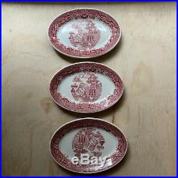 VIntage Red Willow Dim Sum Plates Jackson China Cooks Hotel Restaurant Supply Co
