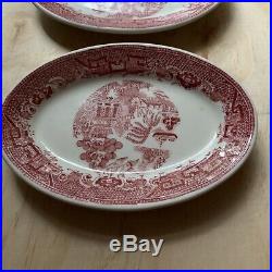 VIntage Red Willow Dim Sum Plates Jackson China Cooks Hotel Restaurant Supply Co