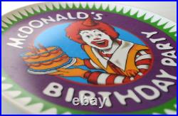 VTG McDonald's Birthday Party Plastic Plate Cake Ronald Purple Green RARE HTF