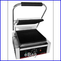 Value Series PG1GG-120 12x12 Grooved Plate Panini Grill, 9x9 Cooking Surface