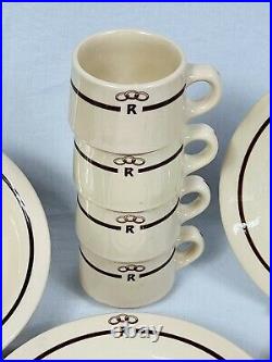 Vintage 50's Sterling Vitrified China Restaurant Ware Coffee Cups, Plates, Bowls