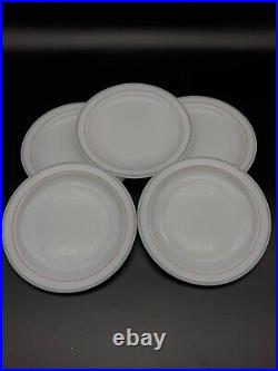 Vintage 6.1 Arcopal France Restaurant Plates Set of 5 -Rare 1960s White Milk