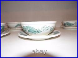 Vintage Iroquois China Restaurant Ware Set Of 6 Bowls With Attached Under Plates