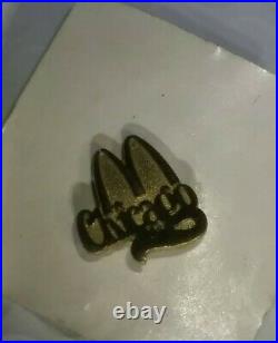 Vintage Rare Chicago Gold Plated Golden Arches Mcdonalds Retro htf Work Crew Pin
