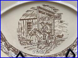 Vintage Tepco Western Traveler Divided Chop Plate 13 Restaurant Platter #2