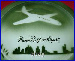 Vtg Airlines Airplane Great Rockford Airport Restaurant Ware Plate Chicago Diner