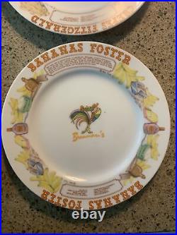 Vtg Brennans Restaurant Ljungberg Menu Dessert Cake Plates New Orleans LA Set 4