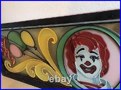 Vtg McDonalds Store Sign painted glass wood frame RARE