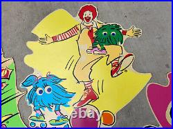 Vtg McDonalds Store Signs plastic Fry Guys Birdie Grimace Hamburgler 37X37 Rare