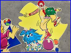 Vtg McDonalds Store Signs plastic Fry Guys Birdie Grimace Hamburgler 37X37 Rare
