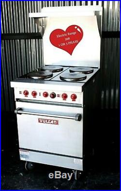 Vulcan Heavy Duty Four 4 Burner Hot Plate Electric Range with Oven E24L