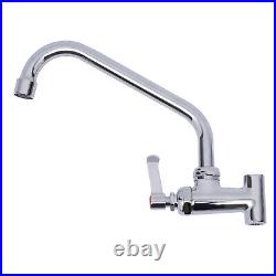 Wall Mount Kitchen Faucet Restaurant Center 360° Rotate with Pull Down Sprayer New