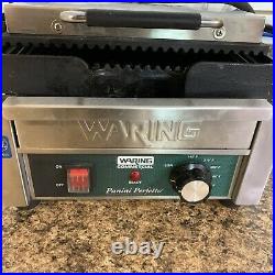 Waring Italian Style Panini Grill 120V Ribbed Plates Food Truck Restaurant Clean