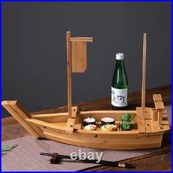 Wooden Sushi Boat Serving Tray, 31.5 Inch Sushi Plate for Restaurant Plates Comm