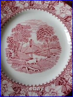 Woods & Sons Colonial Pink & White 9 In Restaurant Plates